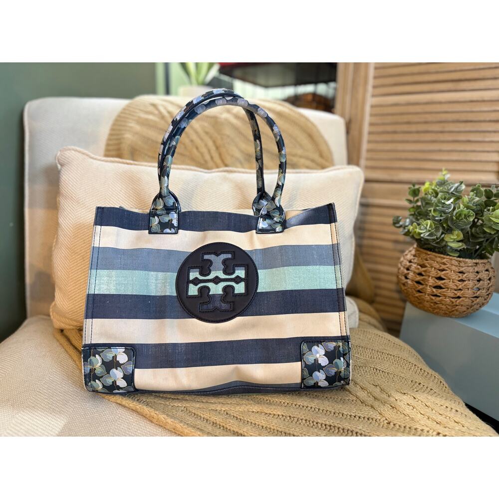Tory Burch Ella Printed Tote - Harbor Stripe Combo